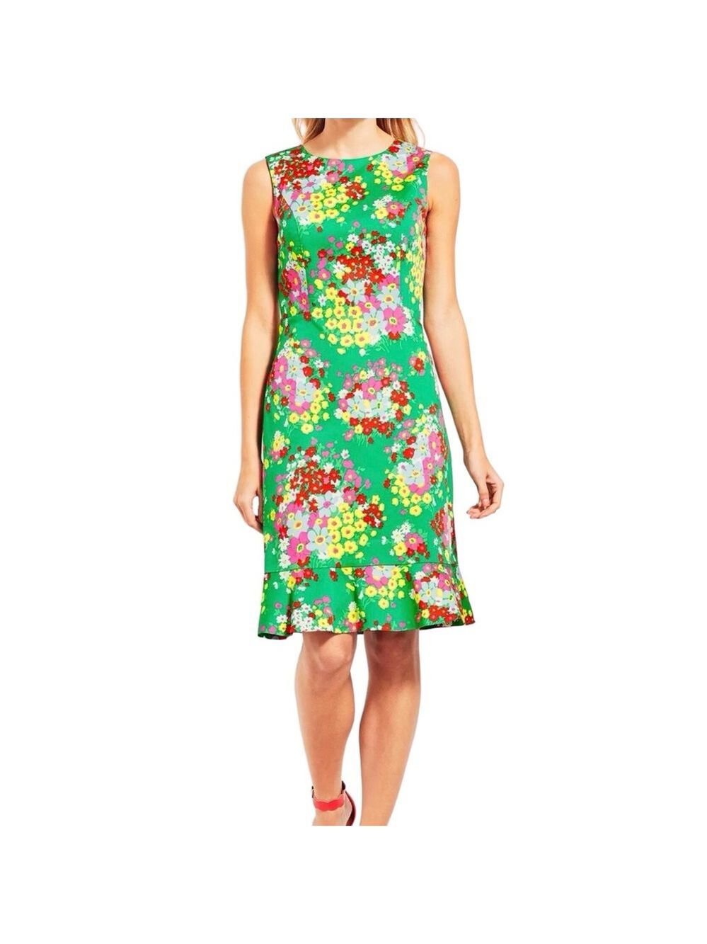 Talbots Green Floral Midi Dress